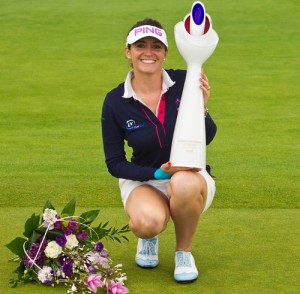 Julie Greciet of France with her trophy